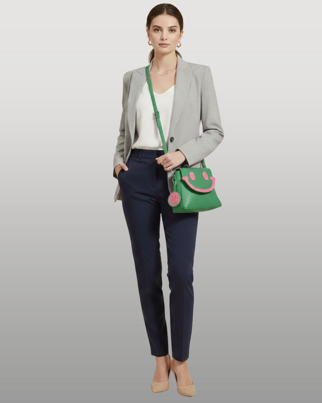 Women’s mini crossbody bag with smiley design 