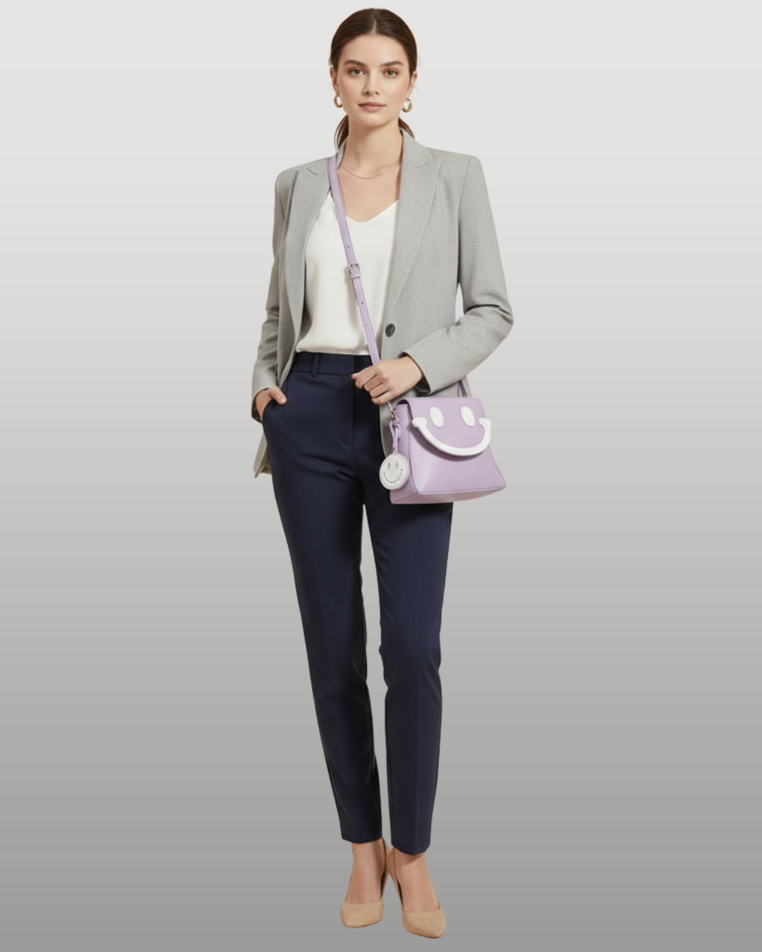 Women’s mini crossbody bag with smiley design