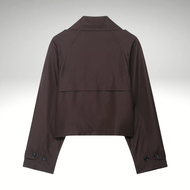 Women’s short brown coat elegant fall winter