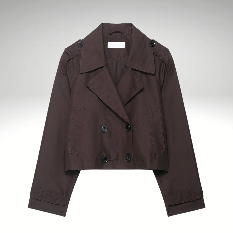 Women’s short brown coat elegant fall winter