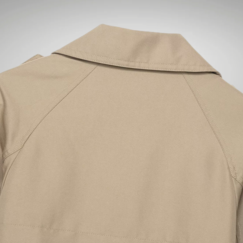 Abrigo corto cruzado Ruby – Gabardina elegante beige