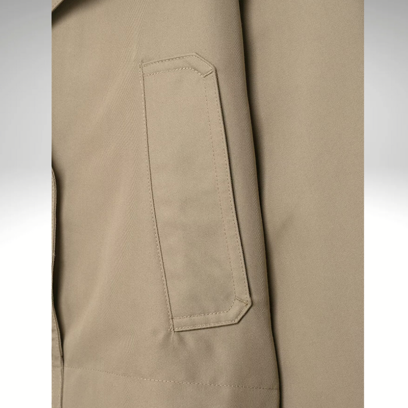 Abrigo corto cruzado Ruby – Gabardina elegante beige