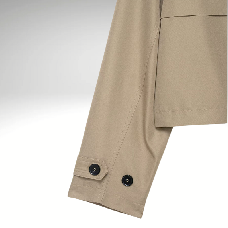 Abrigo corto cruzado Ruby – Gabardina elegante beige