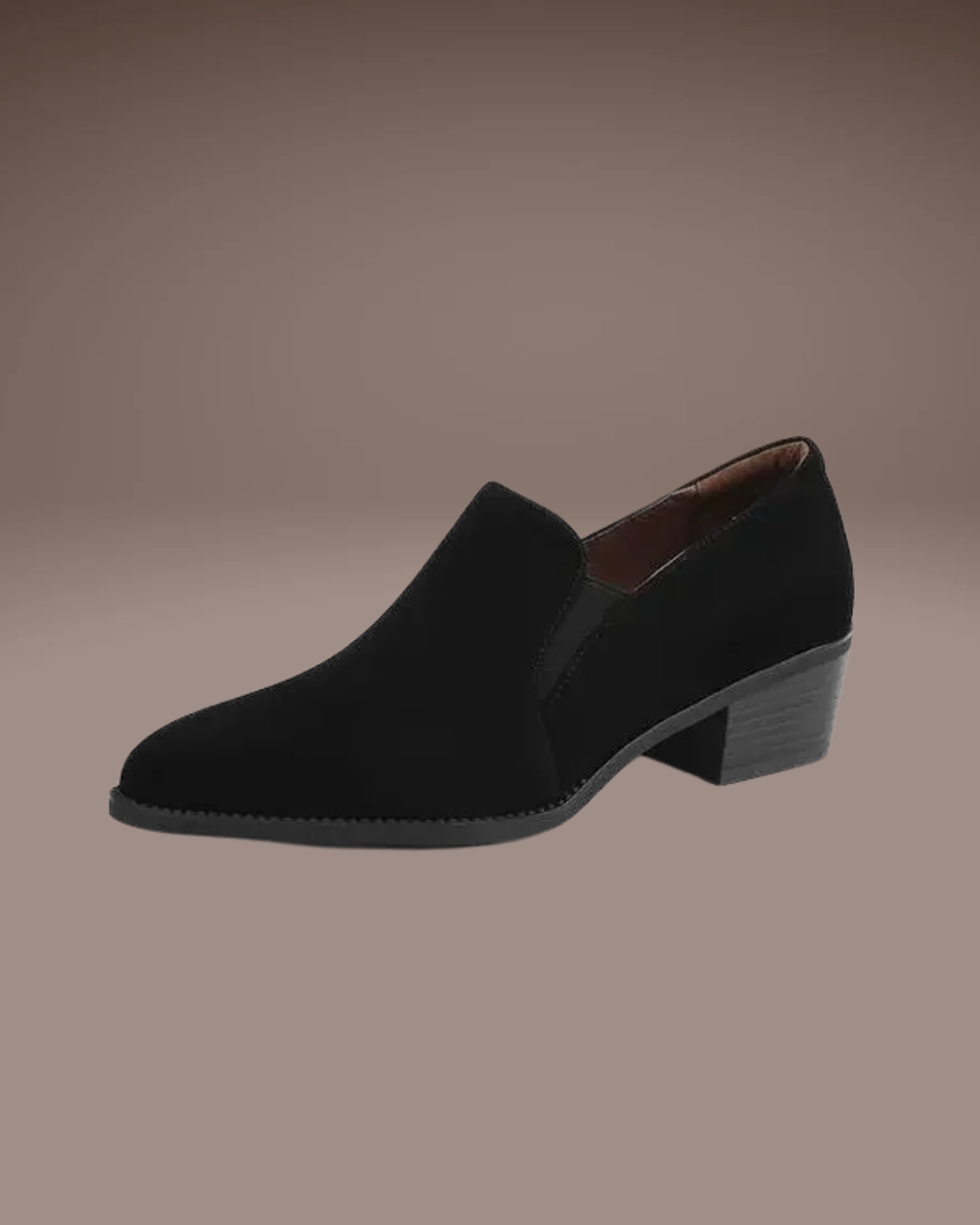 Black slip-on pointed toe shoes for women – formal and professional look - close up 