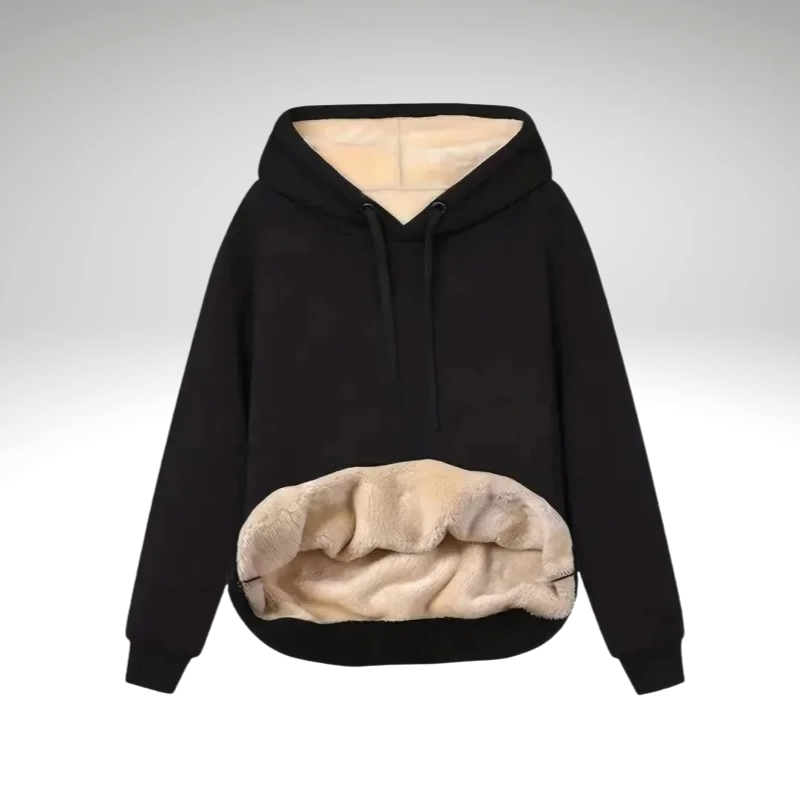 Stylish women’s winter jacket black – profile look