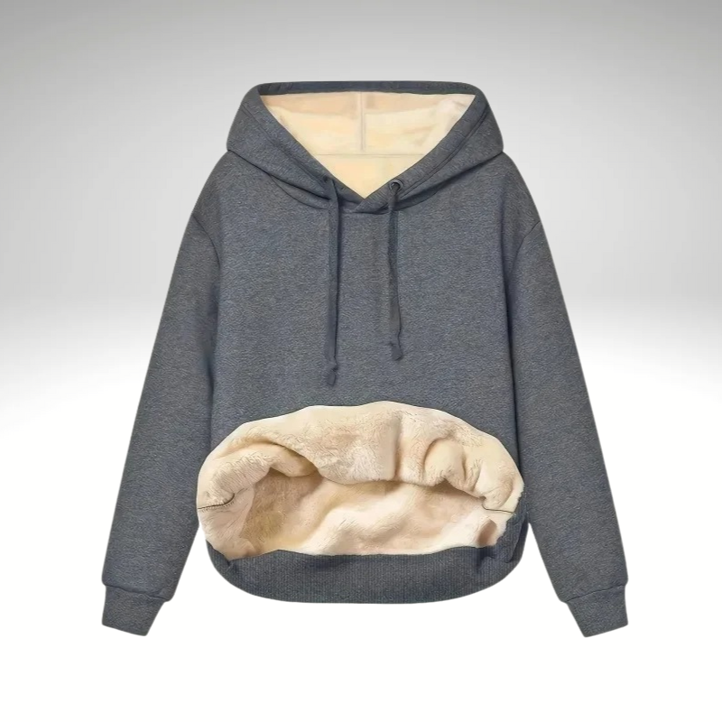 Stylish women’s winter jacket dark grey – profile look