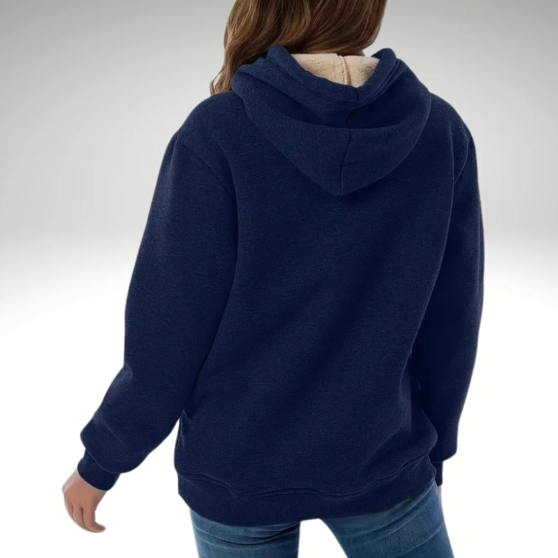 Navy hooded jacket for women – back view
