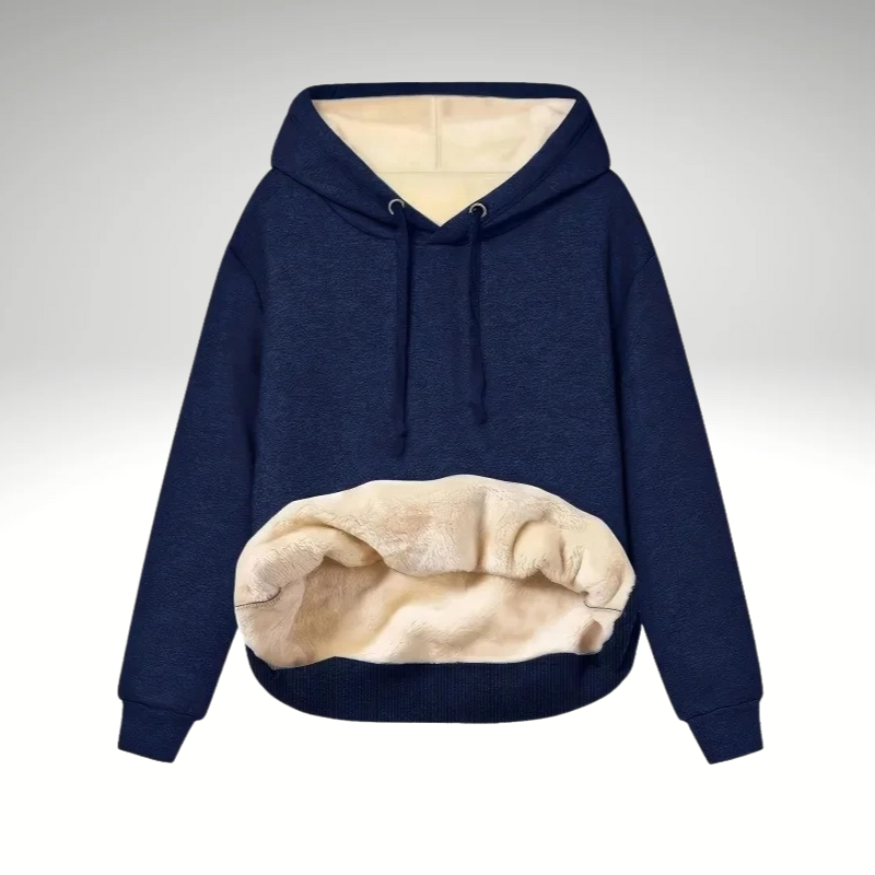 Stylish women’s winter jacket navy– profile look