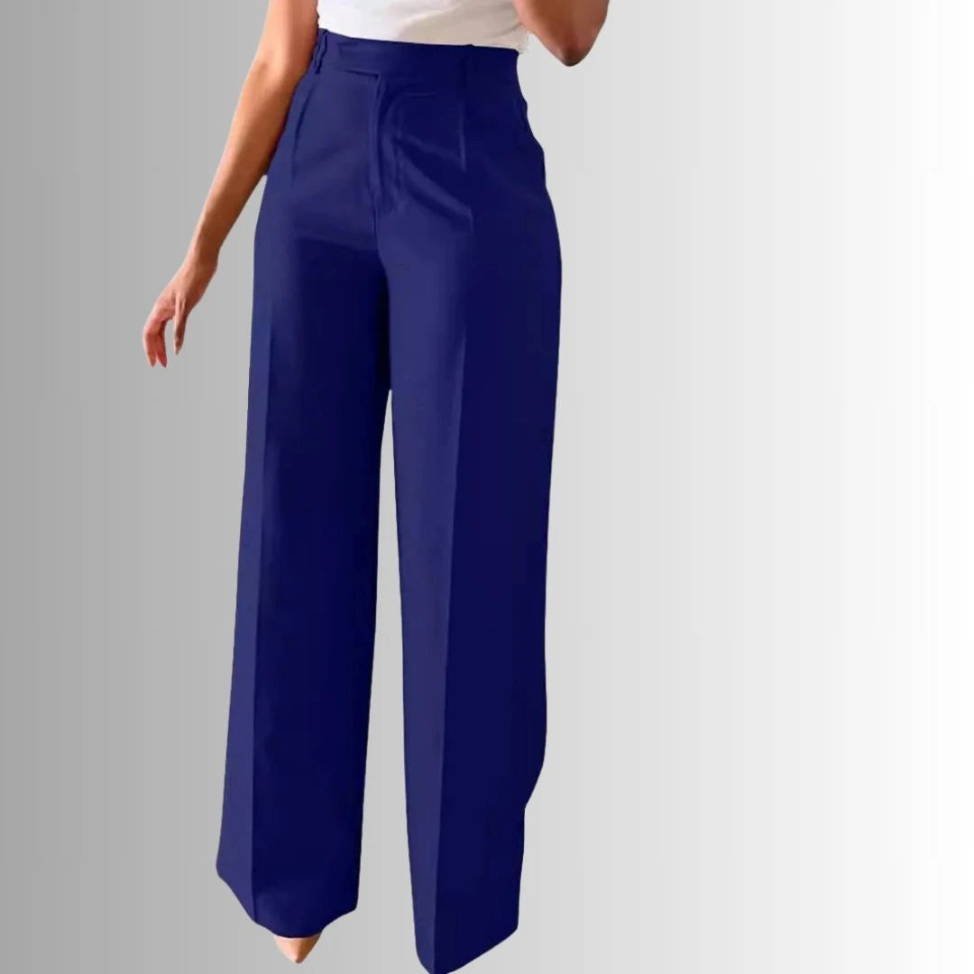 Zoe Pants blue high-waist flowing women’s trousers